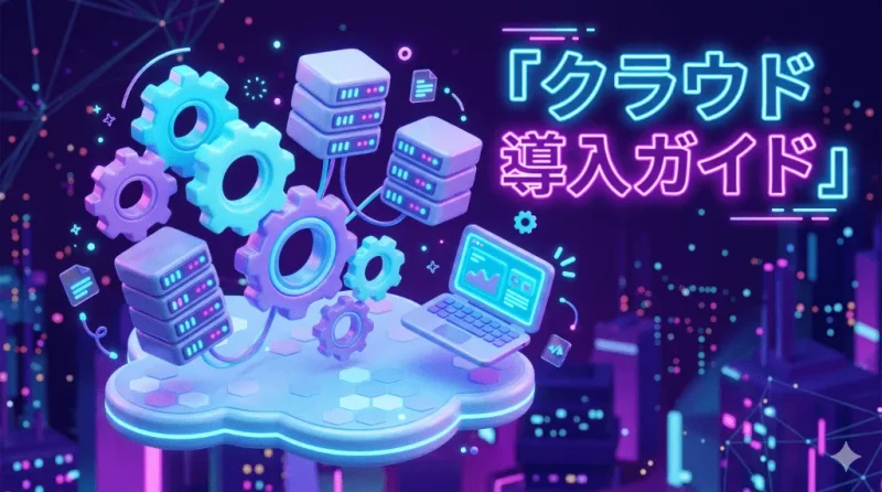 サーバーやパソコンが浮かぶテック向け3Dアイソメトリック風アイキャッチ画像(Gemini生成)