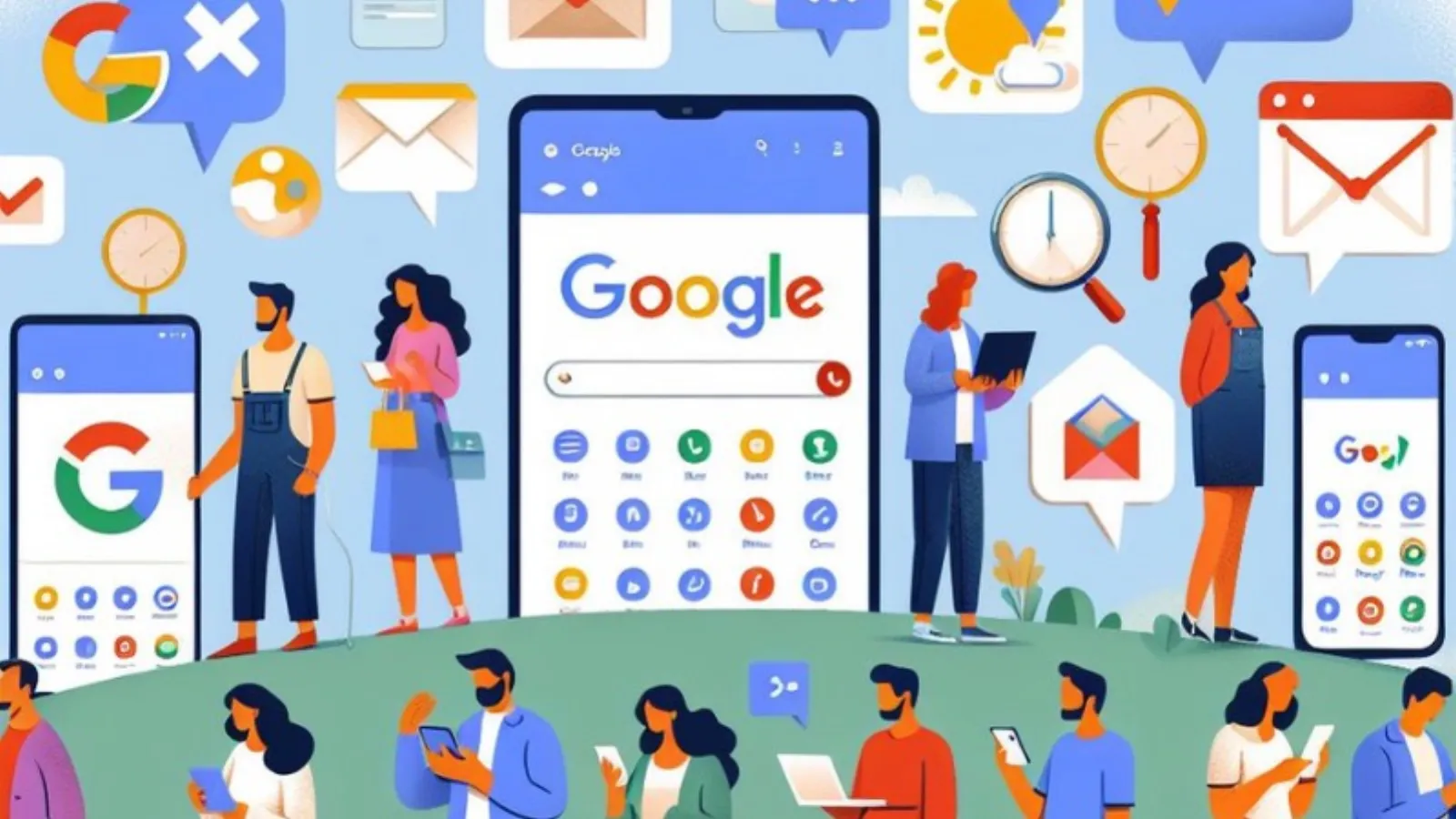 Googleのアイコンが並んでいる画像