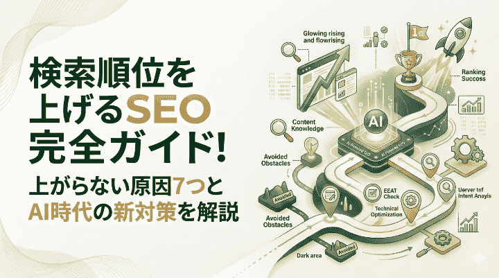 検索順位を上げるSEO完全ガイド!上がらない原因7つとAI時代の新対策を解説