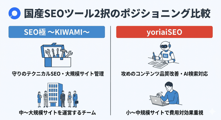 【国産SEOツール比較】「SEO極 ～KIWAMI～」と「yoriaiSEO」はどちらを選ぶべき？