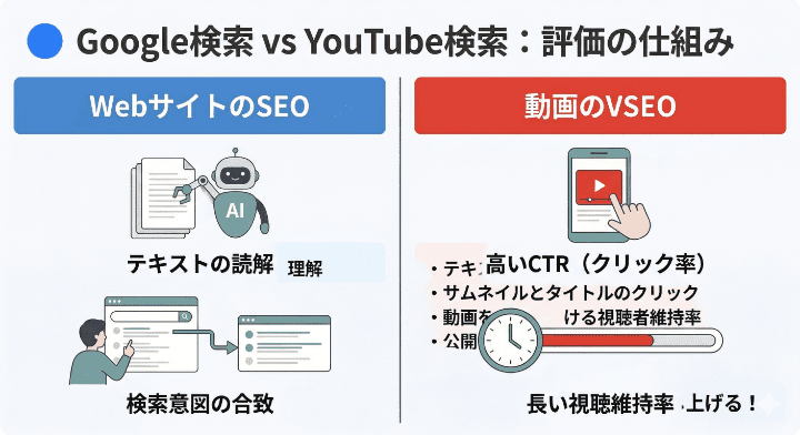 Google検索とYutube検索の評価の仕組み