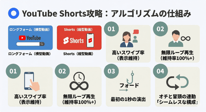 YouTube Shorts特有のアルゴリズム構造