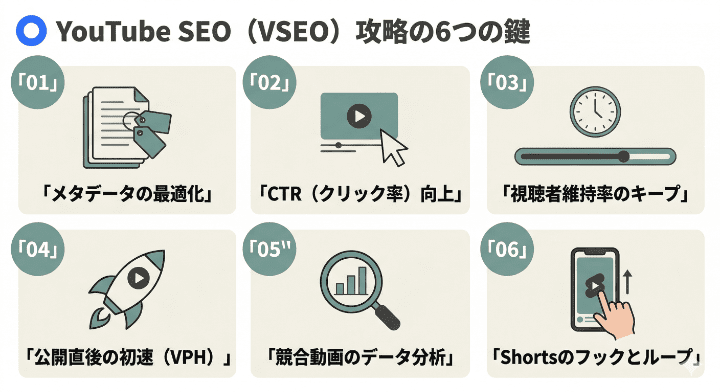 YouTube SEO攻略の6つの鍵