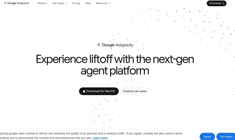 自律型開発AI「Antigravity」の紹介画面